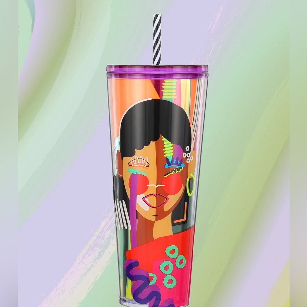 Starbucks X Shae Anthony 2024 ‘She x This’ Graphic Cold Cup 24oz Tumbler - Picture 1 of 7